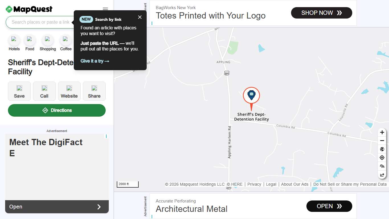 Sheriff's Dept-Detention Facility, 2273 County Camp Rd, Appling, GA 30802, US - MapQuest